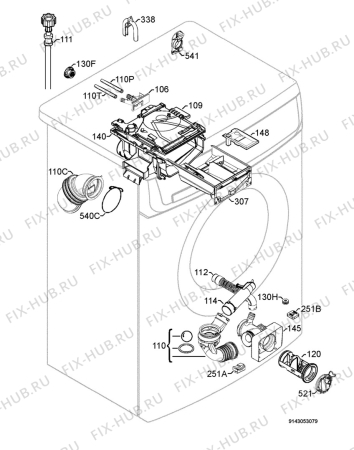 Взрыв-схема стиральной машины Electrolux EWS106410S - Схема узла Hydraulic System 272